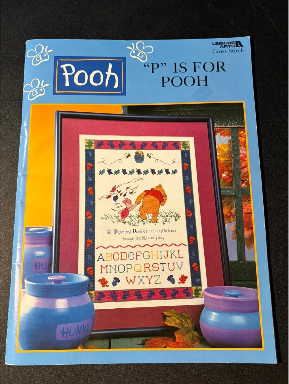 Vintage Disney Pooh "P" Is For Pooh Cross Stitch Pattern Book Leisure Arts 1999